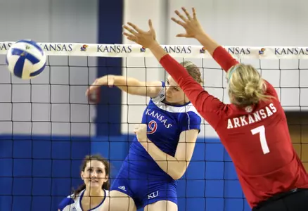 Jayhawks Stay Perfect, Top Arkansas in Four Image