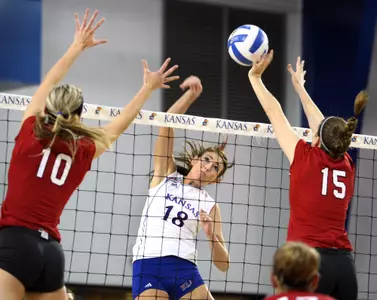 Kansas Volleyball Swept By No. 3 Nebraska Image