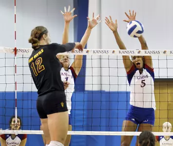 Jayhawks Block Sun Devils, Defeat Arizona State, 3-1 Image