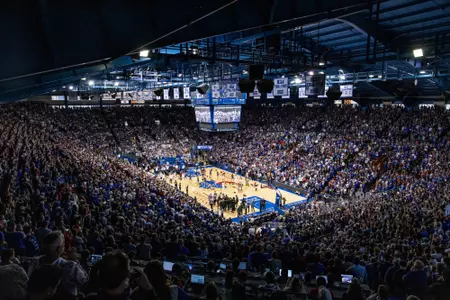 LAWRENCE, KS - February 18, 2023 - /mbb during a basketball game against the Baylor Bears at Allen Fieldhouse in Lawrence, KS. Photo by Aiden Droge/Kansas Athletics