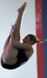 Kansas Swimming and Diving Defeated, 150.5-149.5, by Arkansas in Nail-Biter Image