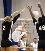 Volleyball Sweeps Alumni in Exhibition Image