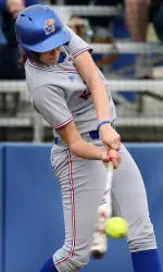 Hile, Clark Homer in Kansas Softball's 5-2 Loss to SIUE Image