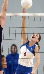 No. 24 KU Volleyball Sweeps UMKC Image