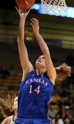 KU Women's Basketball Falls in Final Seconds, 65-60, in Sunflower Showdown Image