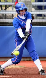 KU Softball Suffers Season's First Setback to Minnesota, 5-4 Image