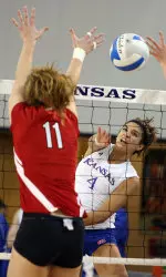 Five Seniors Honored As KU Falls to #1 Nebraska, 3-0 Image