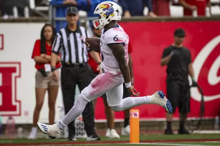 HOUSTON, TX - September 17, 2022 - fb during the game between the Kansas Jayhawks and the Houston Cougars at TDECU Stadium in Houston, TX. Photo by Missy Minear/Kansas Athletics