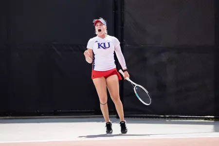 LAWRENCE, KS - May 05, 2023 - Heike Janse Van Vuuren during the match between NC State and the Kansas Jayhawks in Raleigh , NC. Photo by Elicia Castillo/Kansas Athletics.