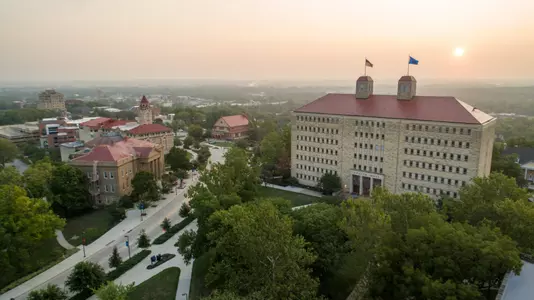 Fall color aerials on the Lawrence campus
