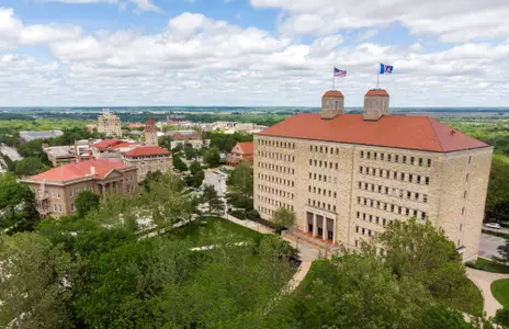Spring color aerials on the Lawrence campus