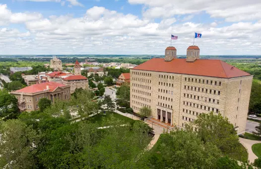Spring color aerials on the Lawrence campus