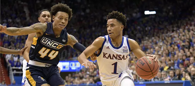 Dotson Paces Jayhawks in Victory over UNCG, 74-62 Image