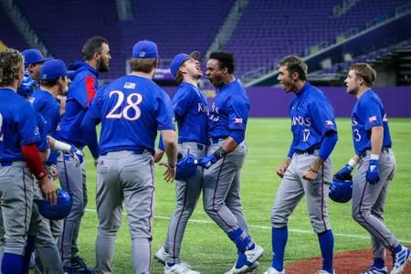 Ahuna, Upshaw Home Runs Propel Jayhawks to 10-7 Win Image