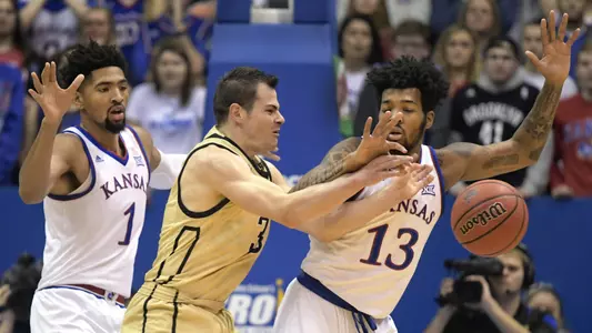 Second-half surge helps Kansas run past Wofford, 72-47 Image