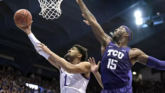 No. 7 Kansas holds off No. 25 TCU, 77-68 Image