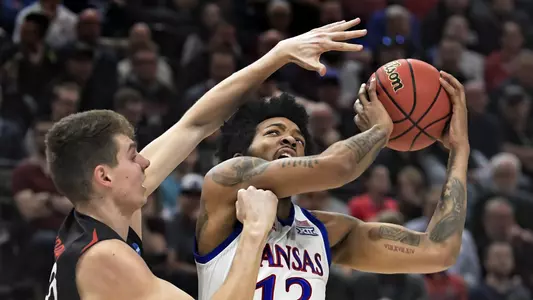 Jayhawks dominate Northeastern for NCAA First Round win, 87-53 Image