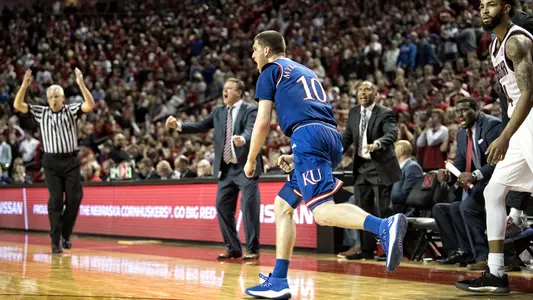 Mykhailiuk’s late three-pointer propels KU past Huskers Image