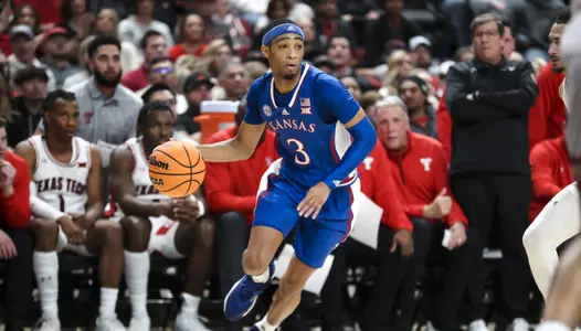 Harris Posts Career Night to Lead No. 3 Kansas to 75-72 Victory Image