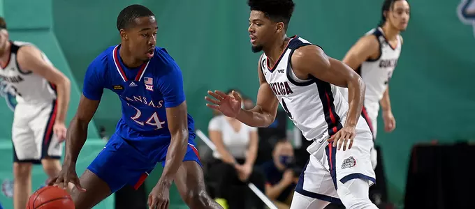 Jayhawks Fall in Season Opener, 90-102, to No. 1 Gonzaga Image