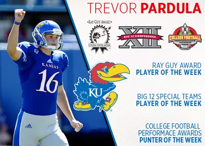 Pardula Earns National Honors and Big 12 Special Teams Player of the Week Award Image
