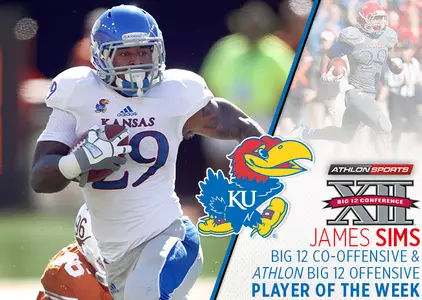 Sims Honored For His Offensive Performance in Saturday’s Win Over West Virginia Image