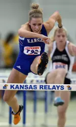 Women's Relay Team Breaks School Record, Jiles Ties KU Record Image