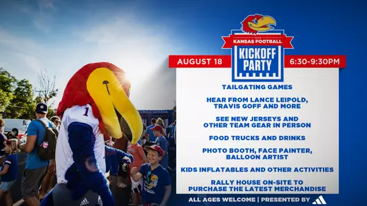 Kansas Football to Host Inaugural Kickoff Party on August 18 Image