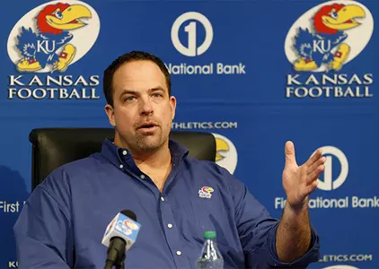 Kansas Football OC/OL Coach John Reagan Meets with Media Image