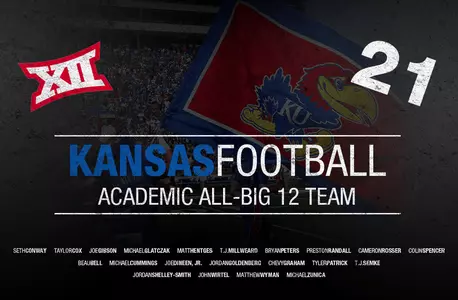 Jayhawks Field 21 Academic All-Big 12 Honorees Image
