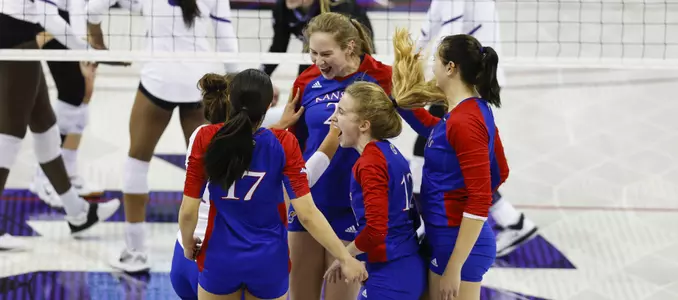 Kansas Tops Host TCU in Four Sets Image