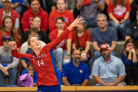 Bien’s Offense Leads Kansas to 4-Set Victory at West Virginia Image