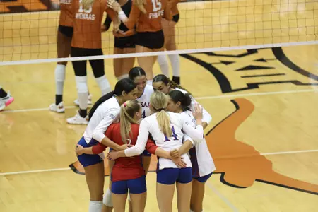 No. 17 Kansas Falls in Three Sets at No. 8 Texas Image