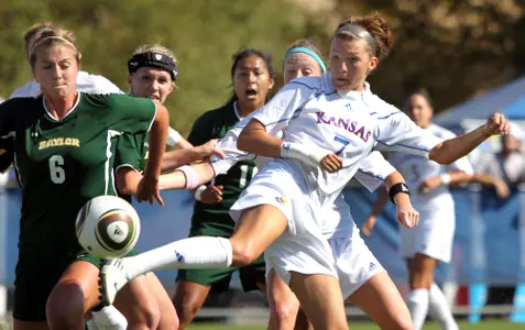 Penalty Kick in Double-Overtime Lifts Baylor past Kansas Soccer Image