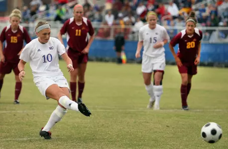 Kansas Soccer Keeps Postseason Hopes Alive with Win Over Iowa State Image