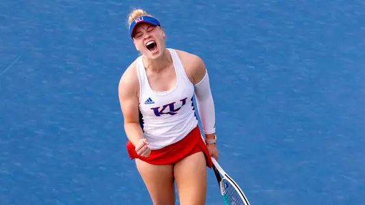 Kansas Tennis Splits Matches on Day One in Santa Barbara Image