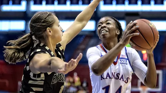 Newcomers lift Jayhawks over Emporia State, 69-49 Image