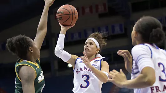 Kansas shoots past GMU with 77-56 victory Image