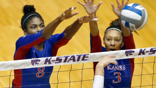 No. 11 Kansas volleyball edged at No. 22 Iowa State, 3-1 Image