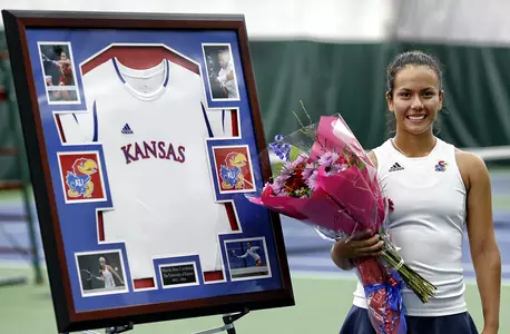 Jayhawks Fall to Oklahoma State, 4-0, on Senior Day Image