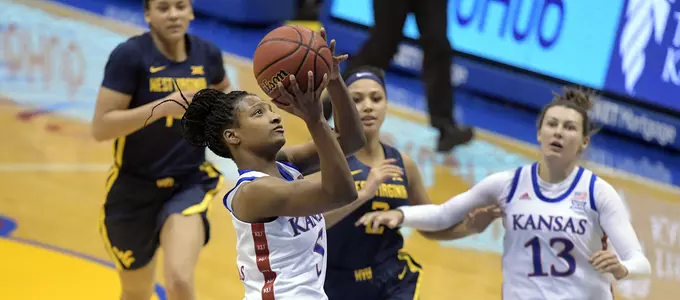 Jayhawks Fall to No. 19 Mountaineers After Tough Second Half Image