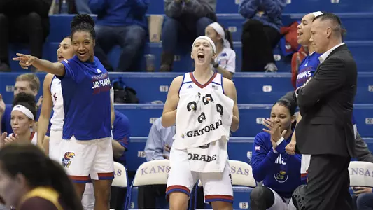 Four Jayhawks net double figures in 75-44 rout of Iona Image