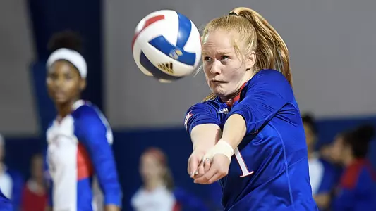 No. 11 Kansas volleyball defeats West Virginia, 3-1 Image