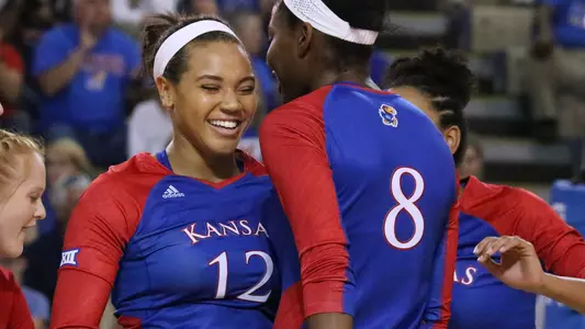 No. 12 Kansas volleyball reaches 20th win at TCU Image