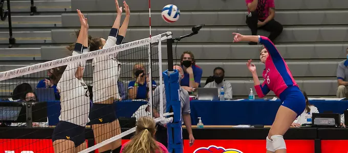 Jayhawks Drop Second Five-Set Match To Mountaineers Image
