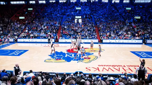 LAWRENCE, KS - February 25, 2024 - ambience during the game between the Kansas Jayhawks and Kansas State Wildcats  in Lawrence, KS. Photo by Kathryn Vizcarra/Kansas Athletics