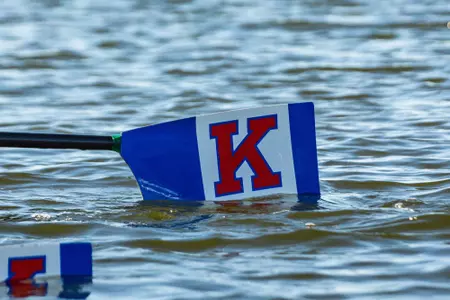 SARASOTA, FL ST - March 29, 2024 - Kansas Jayhawks rowing team during their race at the Sunshine Invitation Race at Nathan Benderson Park in Sarasota, FL. Photo by Morgan Issitt/Kansas Athletics