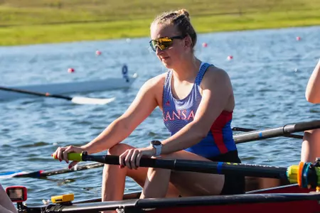 SARASOTA, FL ST - March 29, 2024 - Emma Wistuba during their race at the Sunshine Invitation Race at Nathan Benderson Park in Sarasota, FL. Photo by Morgan Issitt/Kansas Athletics
