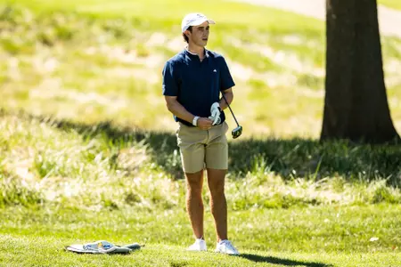 Lawrence, KS - September 1, 2024 - Ty Lasley during practice at Lawrence Country Club in Lawrence, KS. Photo by Jason Glassberg/Kansas Athletics