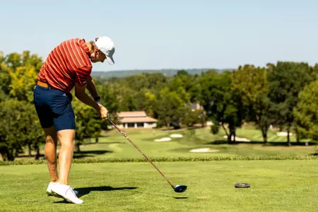 Lawrence, KS - September 1, 2024 - Alex Hogan during practice at Lawrence Country Club in Lawrence, KS. Photo by Jason Glassberg/Kansas Athletics